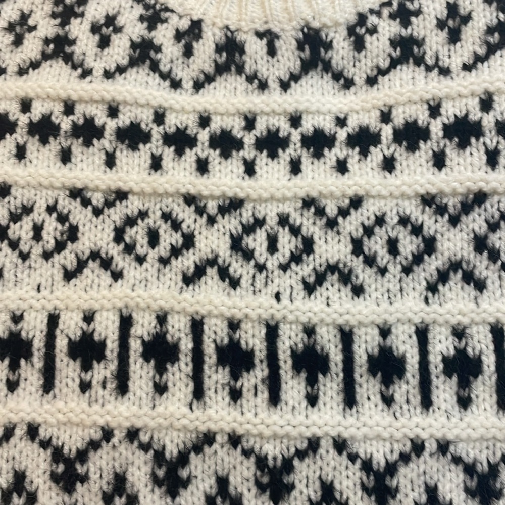 NWOT American Eagle chunky black / white knit sweater size m - Picture 5 of 8